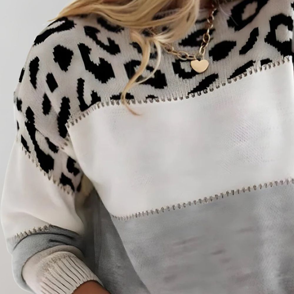 Laura | Maglione Casual con Design leopardato
