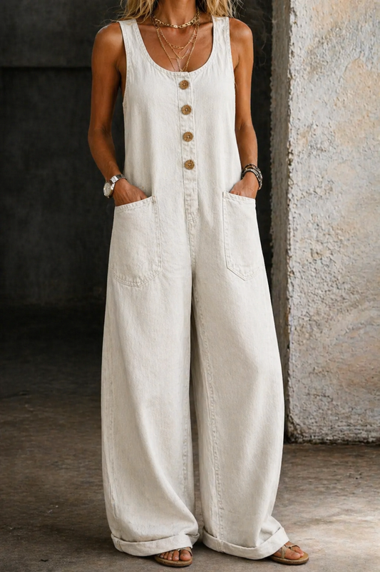 Willy | Pantalone Salopette in Denim Vintage Lavaggio