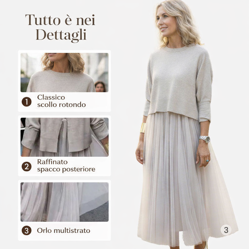 Completo coordinato donna 2 Piezas: Abito e Top di Manica lunga