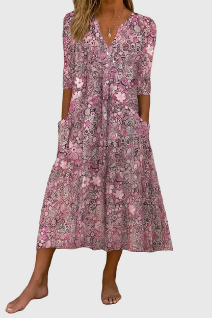 Harlow | Abito midi Elegante con Scollo a V