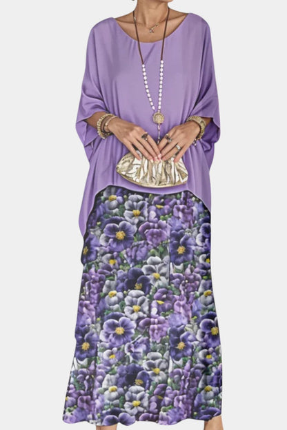 Caroline Abito maxi di Batwing con Stampa