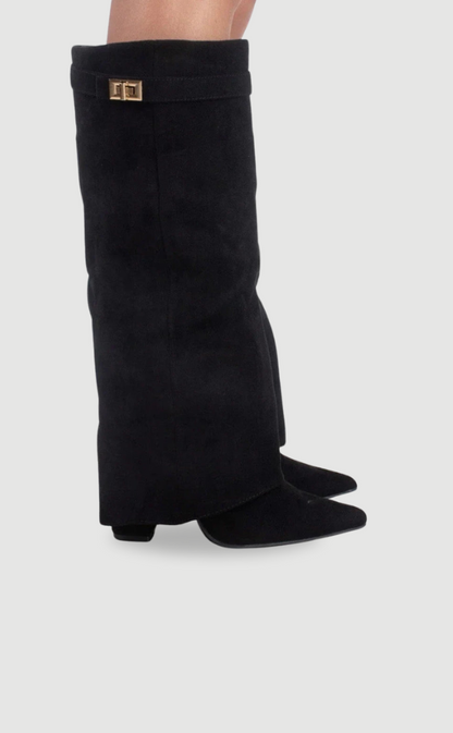 Stivali di Donna fino alla Rodilla con Parte Superior di Campana Ancha e Tacco a blocco