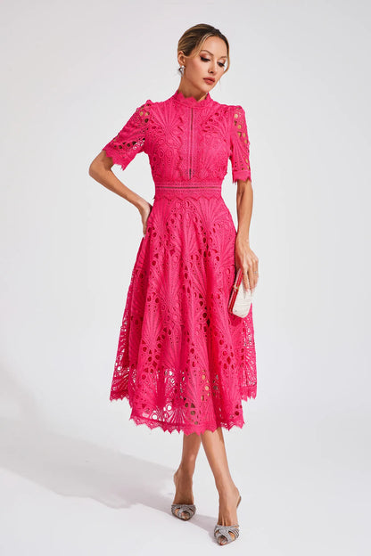 Hallie | Abito Midi di Pizzo