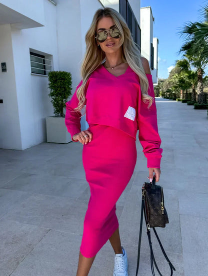 AMAYA – SET DI ABITO CON MAGLIONE MORBIDO