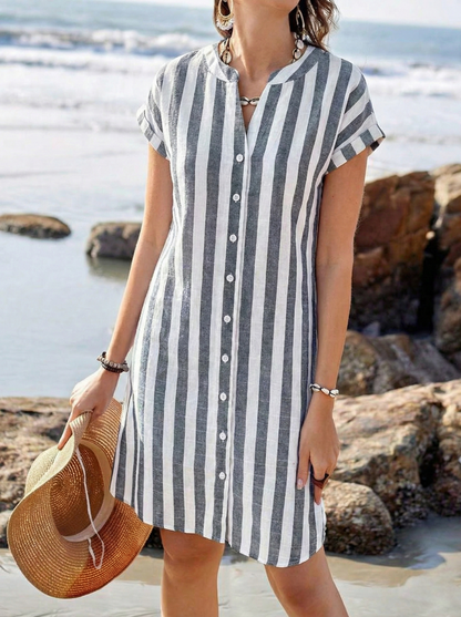PAMELA | ABITO ELEGANTE A RIGHE