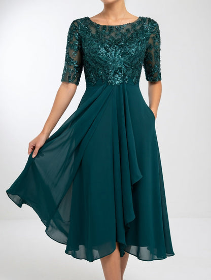 Abito midi in pizzo - Eleganza senza tempo per donna