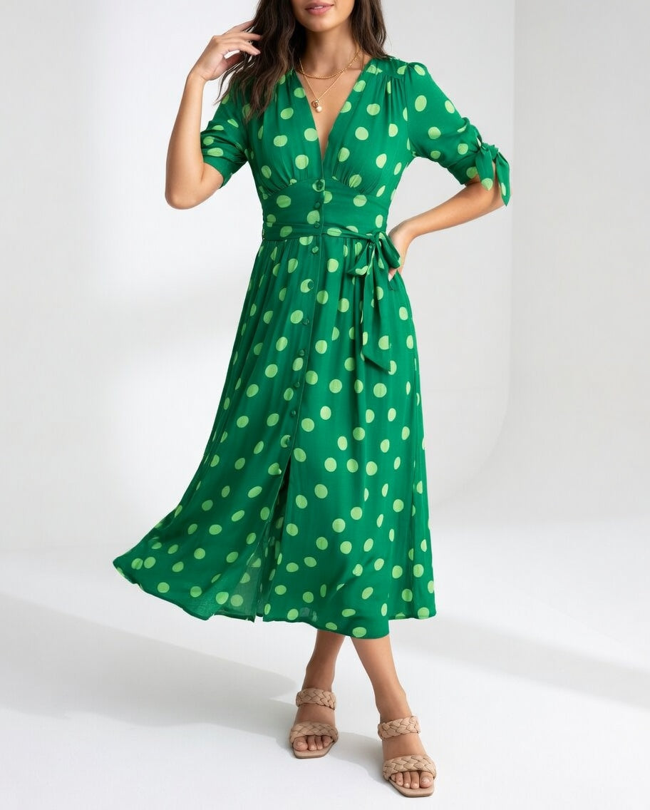 Abito midi di Pois - Eleganza Senza tempo per donna