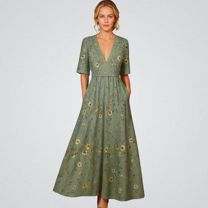 Elisa - Abito maxi Elegante con Fiori