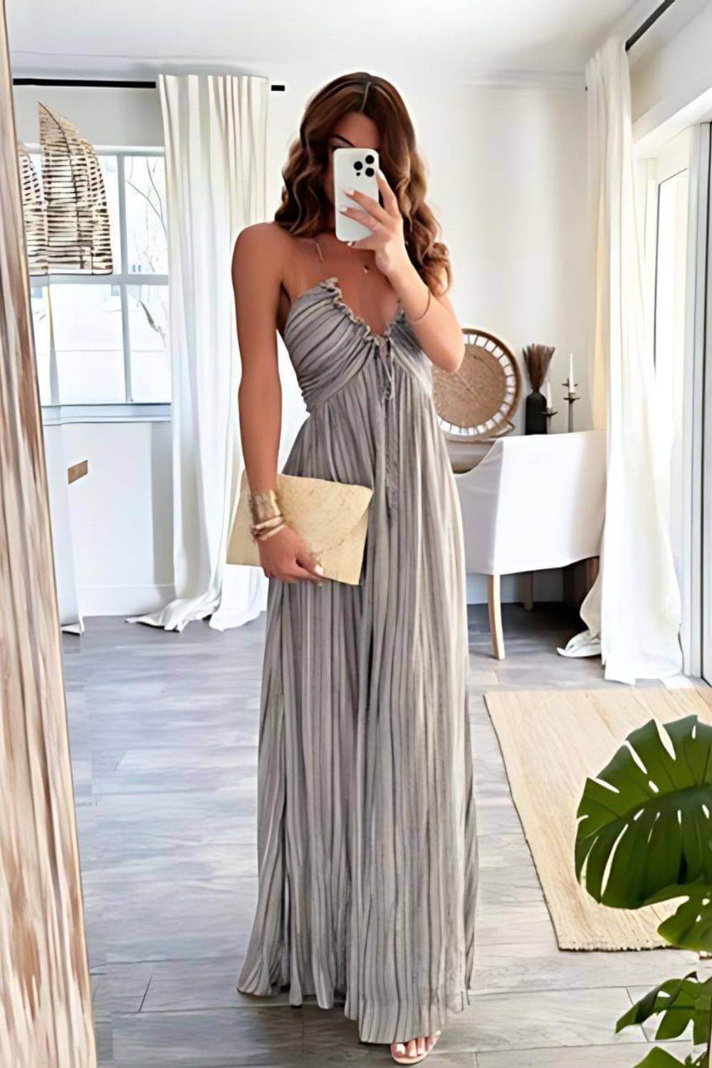 Lanie - Abito Maxi Plissettato Chic