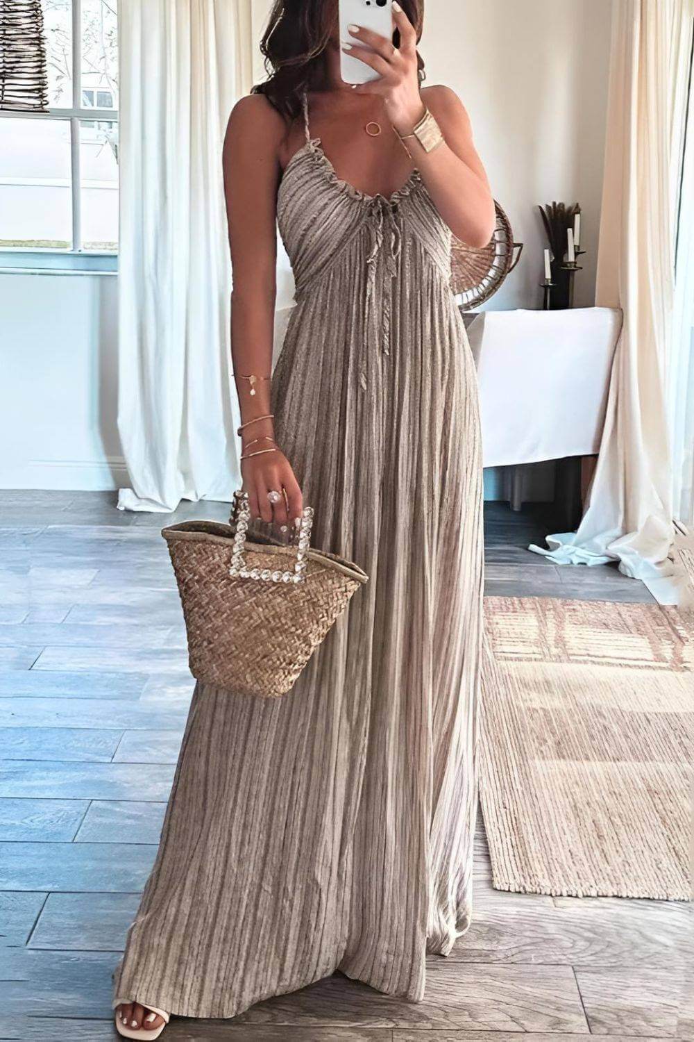 Lanie - Abito Maxi Plissettato Chic