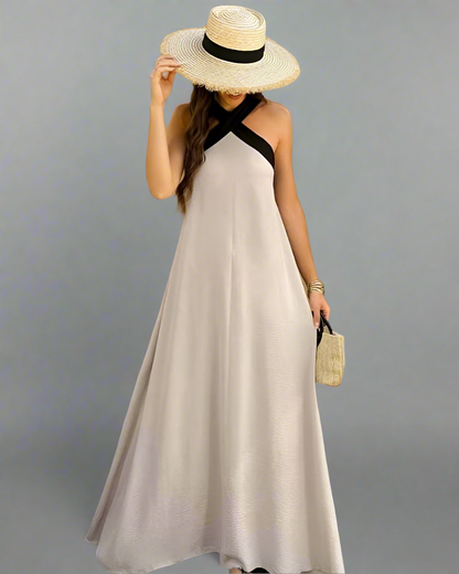 Brunhilde | Abito Elegante con Corte Schiena Descubierta e Collo Halter Moderno