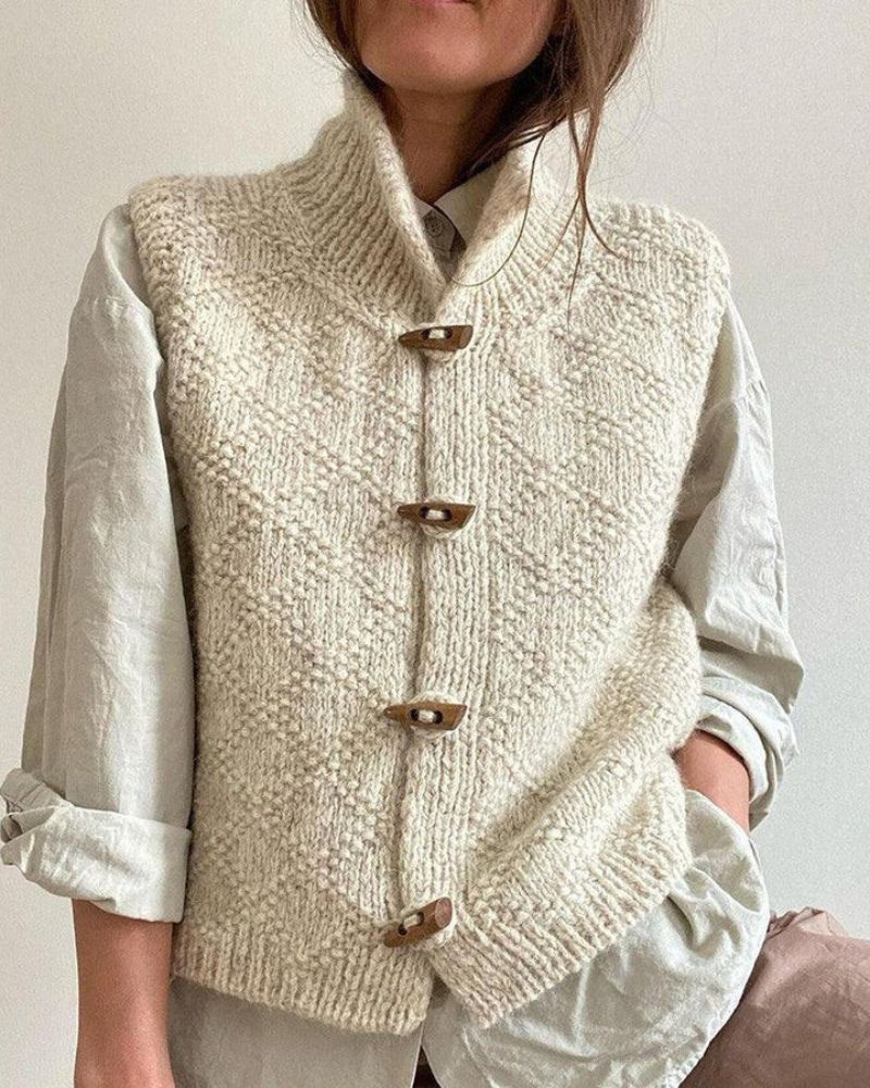 STACY - GILET IN MAGLIA SENZA MANICHE SOFISTICATO
