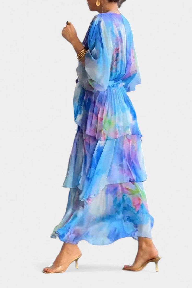 Carol Abito maxi Floreale Acuarela