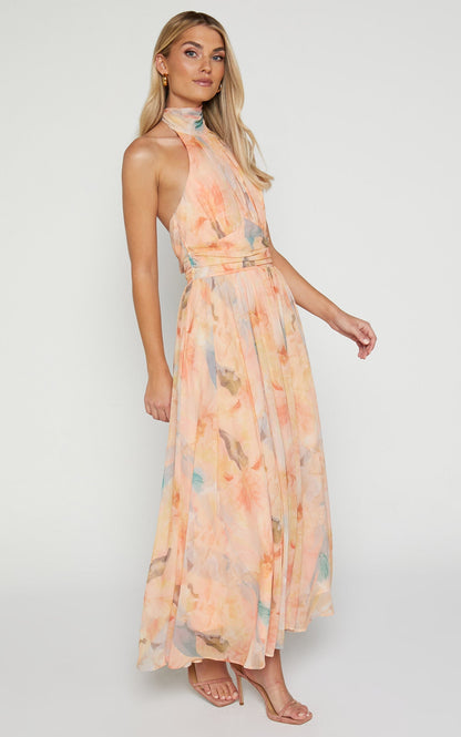Antonella | Elegante Abito Maxi con Collo Halter