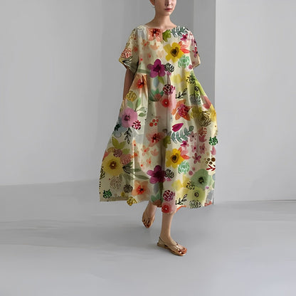 Daisy - Abito Maxi Morbido di Gran Onda Rétro