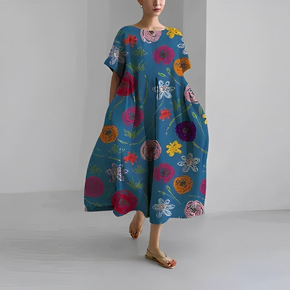 Daisy - Abito maxi Largo di Grande Movimento Retrò