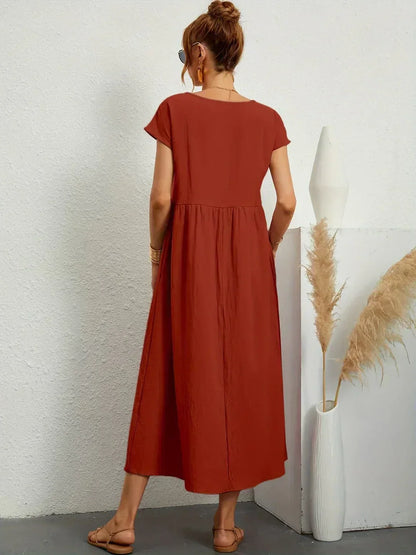 Ursina™ | Abito midi Fluido.