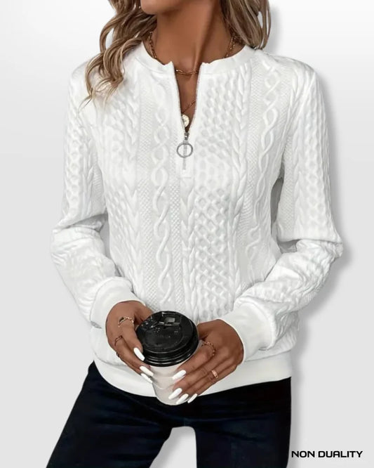 Gina - Maglione con zip con Cappuccio non-dualità