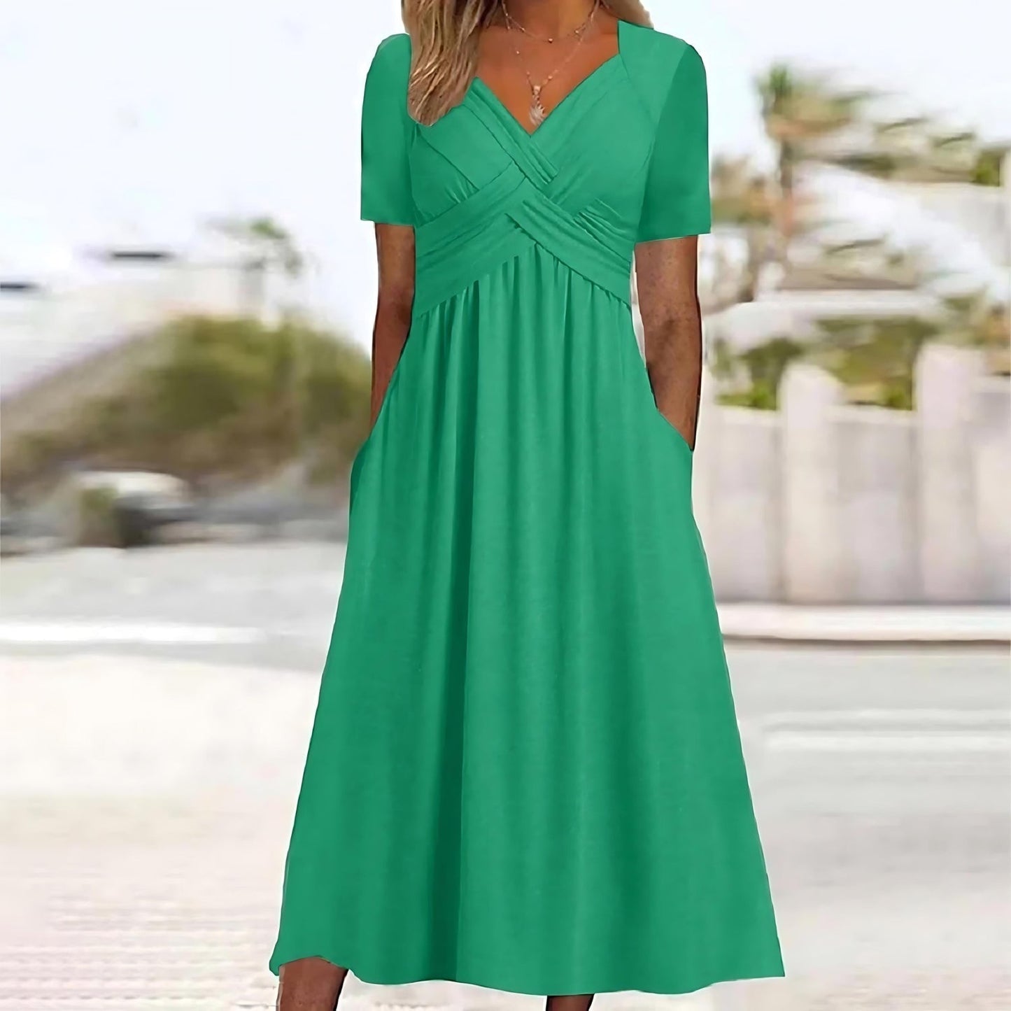 Elisa | Abito Midi Elegante con Control di Addome Valorizzante