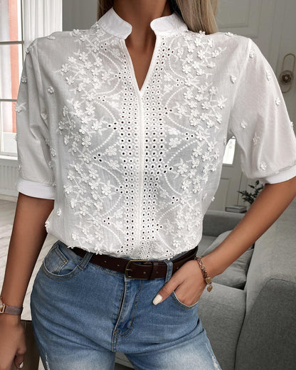 Enid | Blusa con bottoni Ricamata