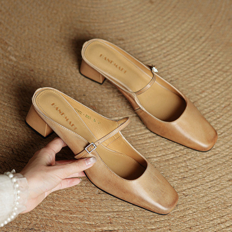 Alicia – Mules in pelle naturale