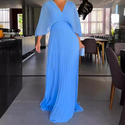 Jennifer | RIA™ Abito Maxi Acanalado Flotante
