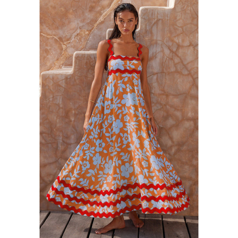Wrenley - Abito Maxi Boho con Scollo Cortado