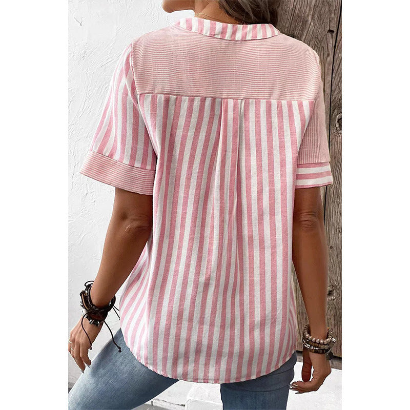 Abby – Blusa di Bottoni a Righe