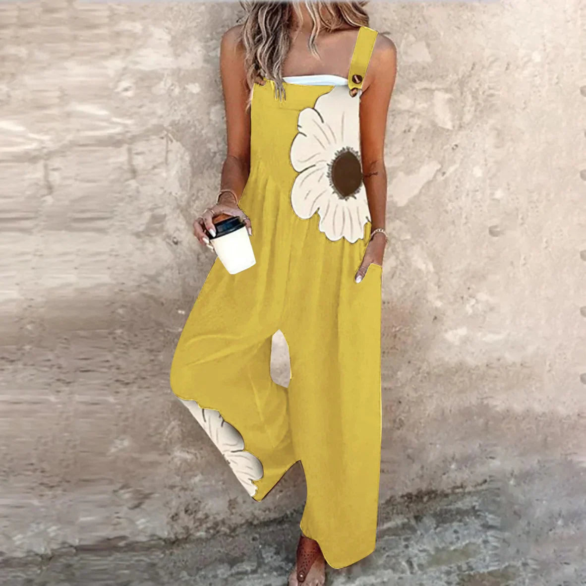 ELLIRA – TUTA SENZA MANICHE CON PANTALONI CULOTTE E VITA REGOLABILE