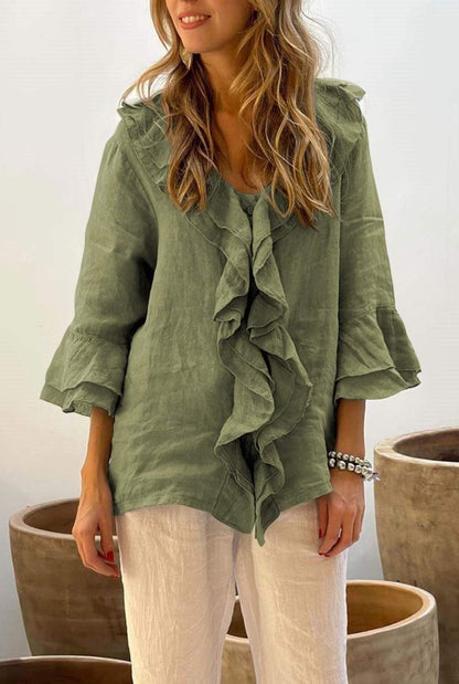 Primrose – Blusa Tunica con Volant nel Davanti