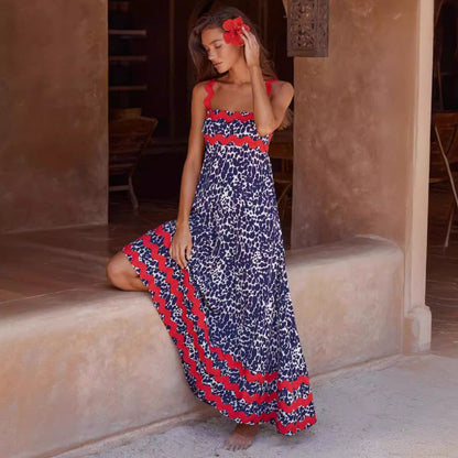 Wrenley - Abito maxi Boho di Collo Desgarrado