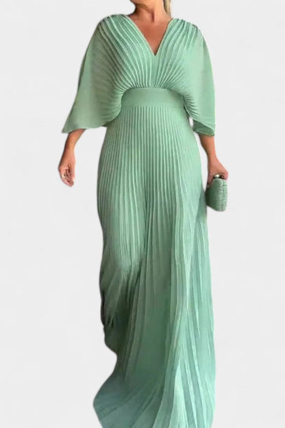Anita Abito midi con Pliegues e scollo a V