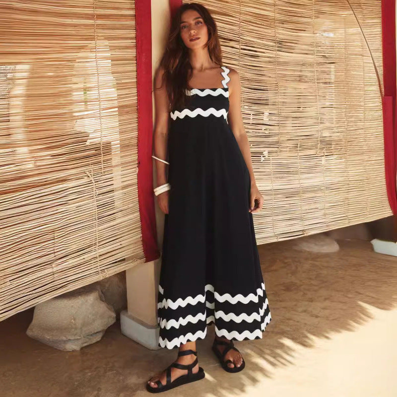 Wrenley - Abito maxi Boho di Collo Desgarrado