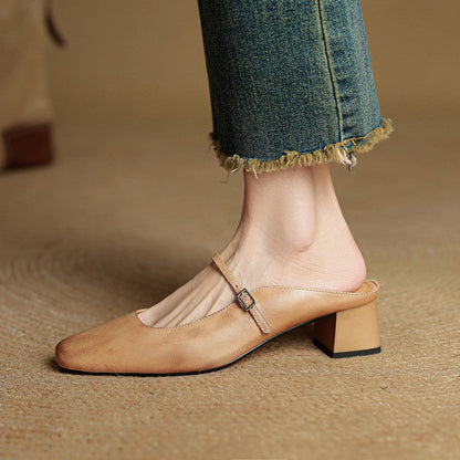 Alicia – Mules in pelle naturale