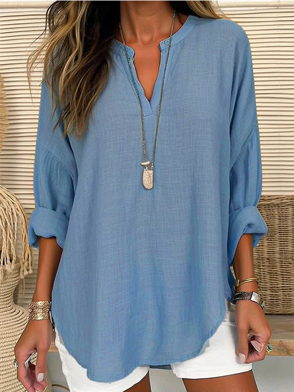 Hazel – Blusa con collo a V dal taglio rilassato