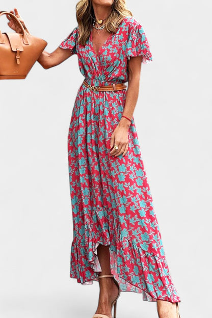 Kinslee Abito maxi di Stile Swing con scollo a V