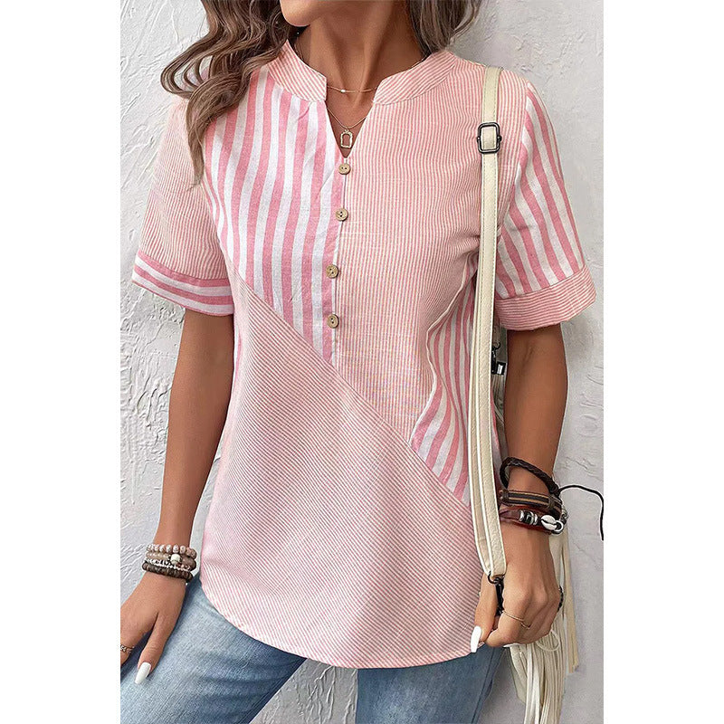 Abby – Blusa di Bottoni a Righe