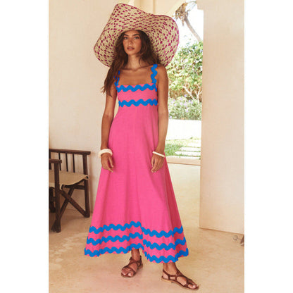 Wrenley - Abito Maxi Boho con Scollo Cortado