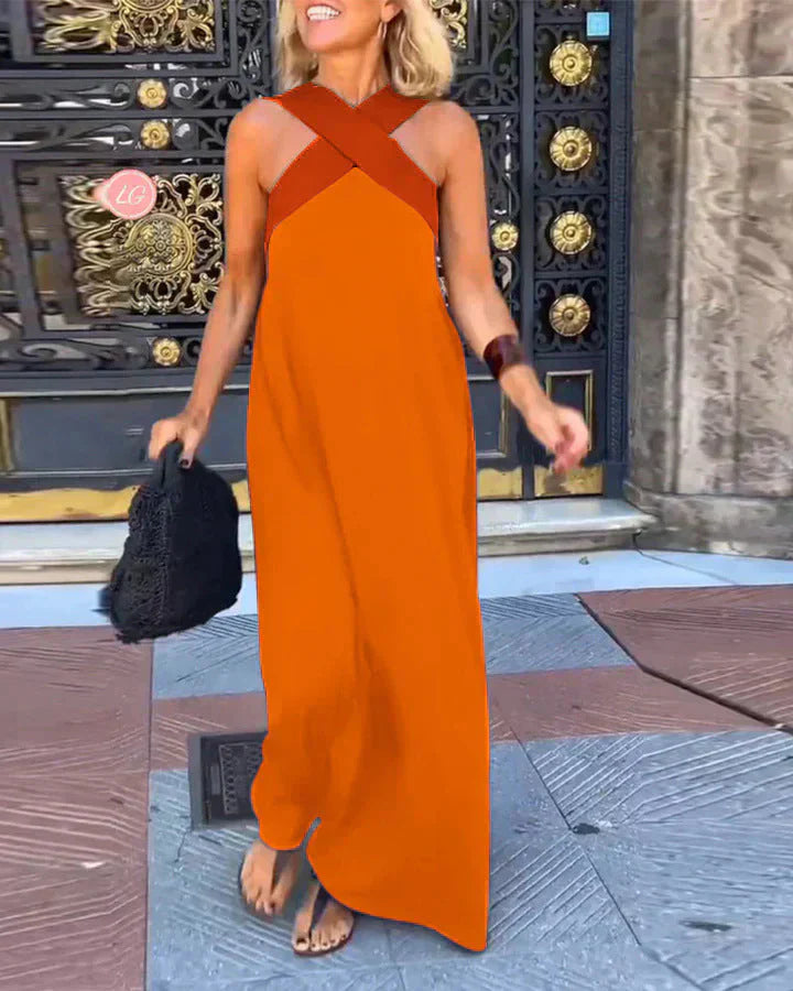 Quirine™ | Abito maxi con Cruce Frontal.