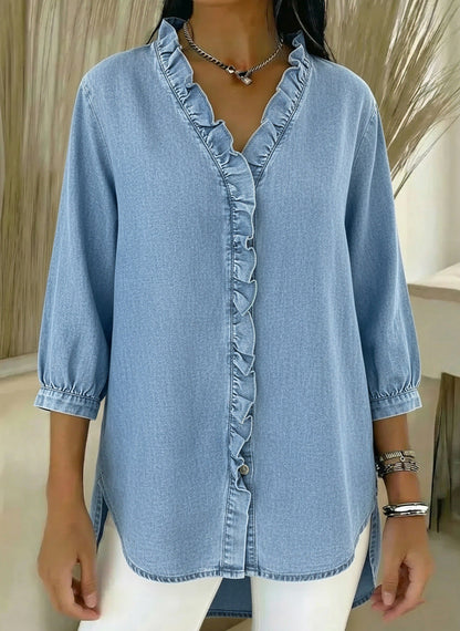 Elvari – Blusa elegante con dettagli di volant