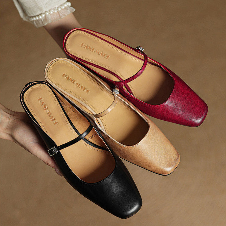 Alicia – Mules in pelle naturale