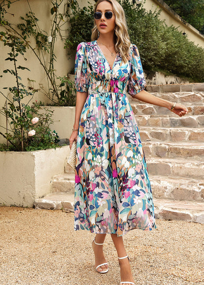 Flore - Abito Elegante con Motivo Floreale