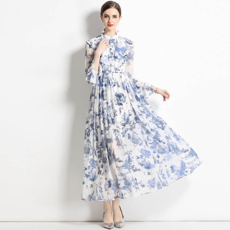 Gabby | Abito Elegante con Stampato di Tinta