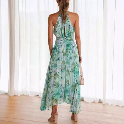 Celestine – Abito Maxi con Scollo Halter Plissettato