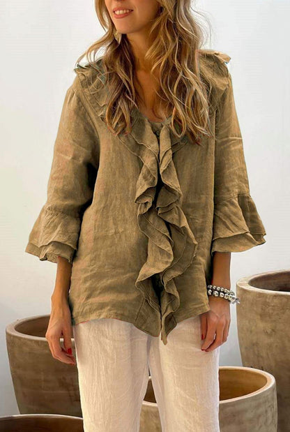 Primrose – Blusa Tunica con Volant nel Davanti