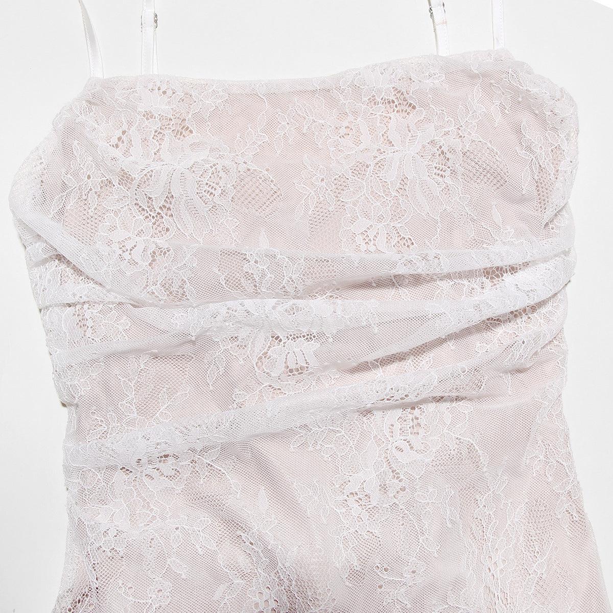 CELESTE - Abito maxi in pizzo
