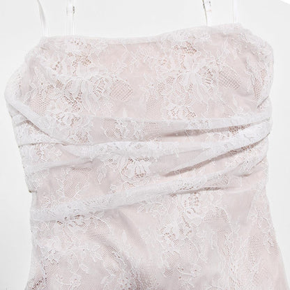 CELESTE - Abito maxi in pizzo