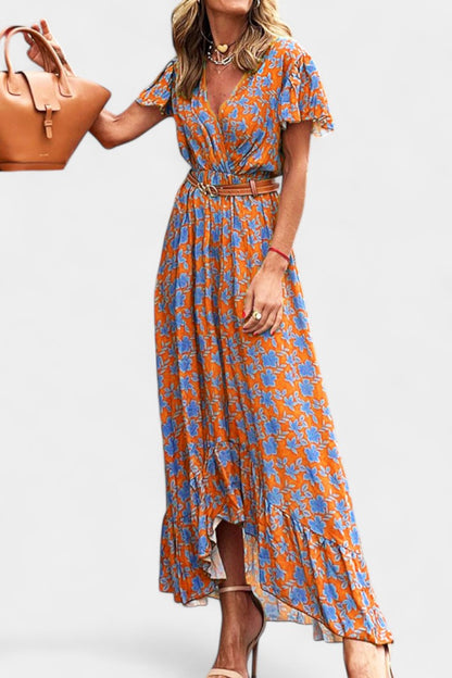 Kinslee Abito maxi di Stile Swing con scollo a V