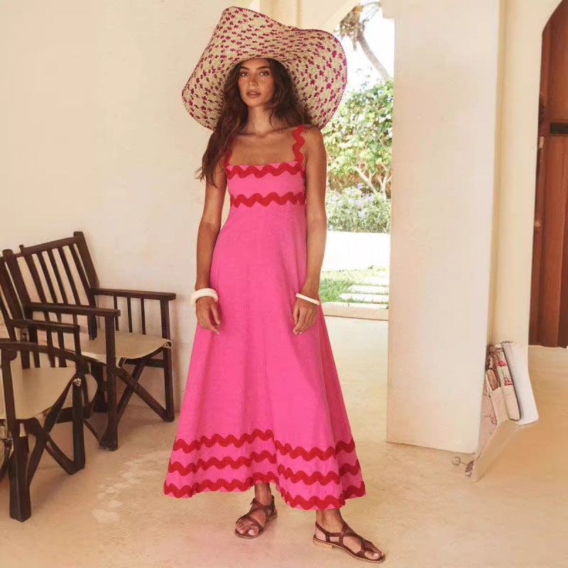 Wrenley - Abito Maxi Boho con Scollo Cortado