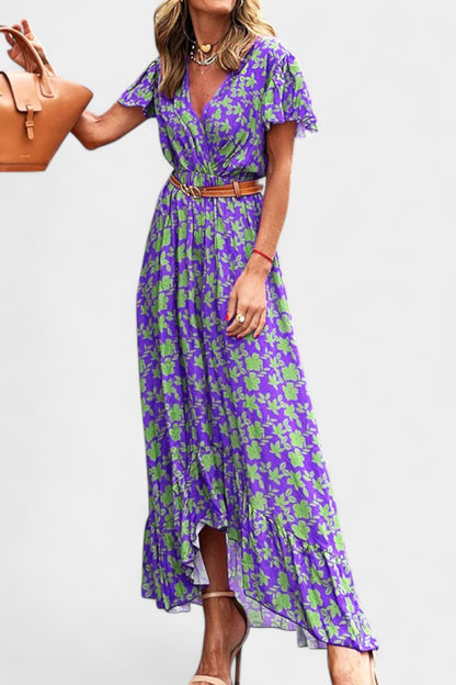 Kinslee Abito maxi di Stile Swing con scollo a V